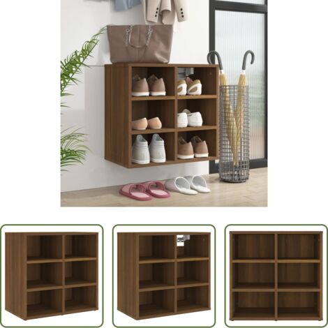 Estantería para zapatos -  Mueble zapatero color marrón roble 52,5x30x50 cm