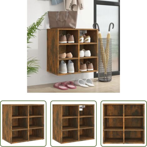 Estantería para zapatos -  Mueble zapatero color roble ahumado 52,5x30x50 cm