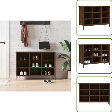 Estantería para zapatos - vidaXL Zapatero madera de ingeniería marrón roble 100x35x70 cm - Banco para zapatos