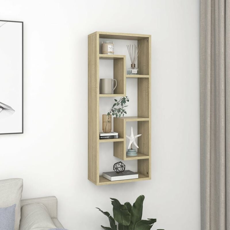 

Estantería pared aglomerado color roble Sonoma 36x16x90 cm