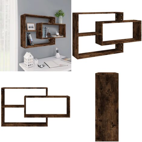 Estantería pared contrachapada roble ahumado 104x20x58,5 cm - Estantería contrachapada - Estantería roble ahumado