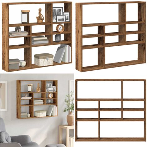 Estantería pared madera contrachapada madera antigua 90x16x78cm - Estantería de madera - Estantería antigua