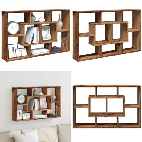 Estantería pared madera contrachapada madera vieja 85x16x52,5cm - Almacenamiento - Estantería de madera