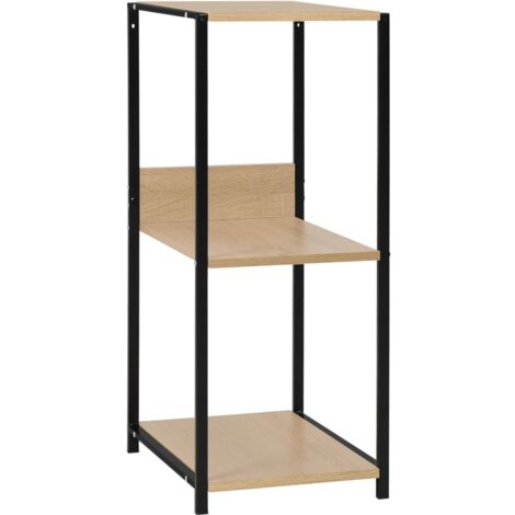 Estantería pequeña de madera negro y roble 33,5x39,6x79,7 cm vidaXL