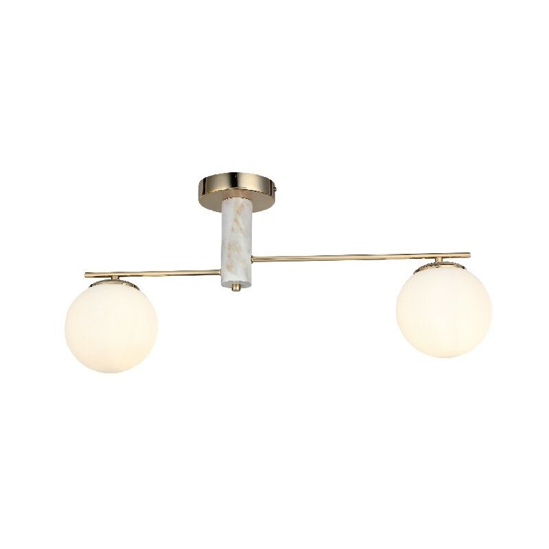 

Estanteria Rhodos - Luz de techo - de la pared - Oro en Metal, Vidrio, 14 x 64 x 32 cm, 2 x E27, Max 40W