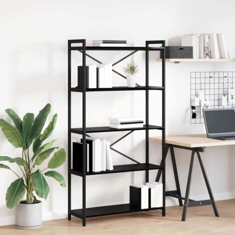 Estantería Roble negro 80 x 30 x 153 cm Madera contrachapada