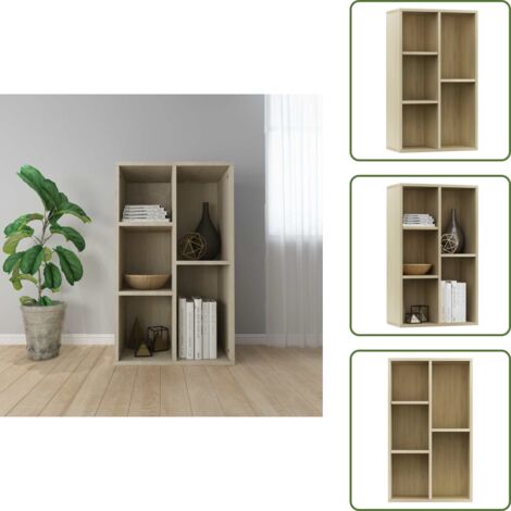 Estantería roble - vidaXL Estantería/Aparador madera contrachapada color roble 50x25x80cm - Estantería decorativa