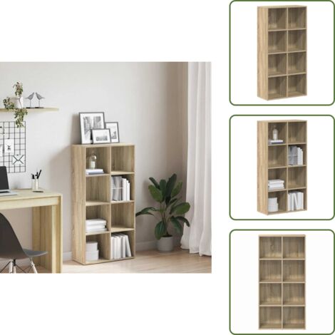 Estantería roble - vidaXL Estantería/Aparador madera contrachapada roble 66x30x97,8 cm - Estantería decorativa