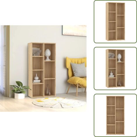 Estantería roble - vidaXL Estantería madera contrachapada color roble Sonoma 50x25x106cm - Estantería decorativa