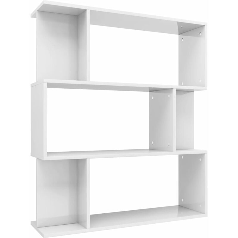 

vidaXL Estantería/Separador de Ambientes Aglomerado 80x24x96 cm Blanco Brillo - Blanco