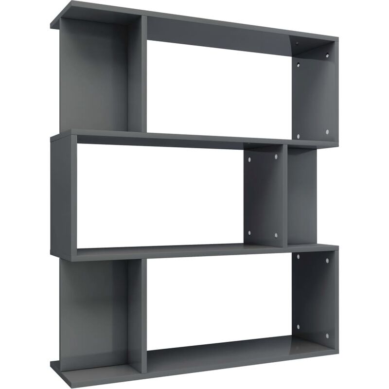 

vidaXL Estantería/Separador de Ambientes Aglomerado 80x24x96 cm Gris Brillo - Gris