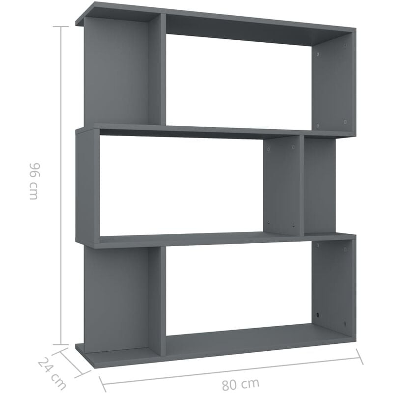 

Estanteria/separador de ambientes aglomerado gris 80x24x96 cm