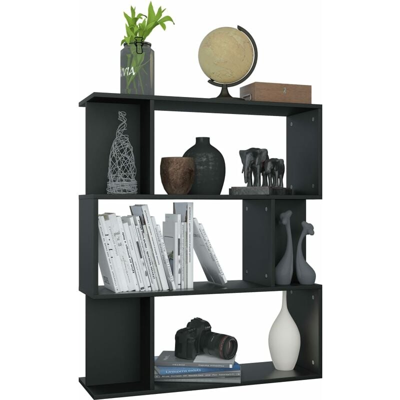 

Estanteria/separador de ambientes aglomerado negro 80x24x96 cm