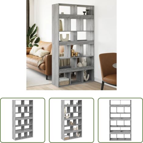 Estantería -  Separador de ambientes madera gris Sonoma 100x33x187,5 cm