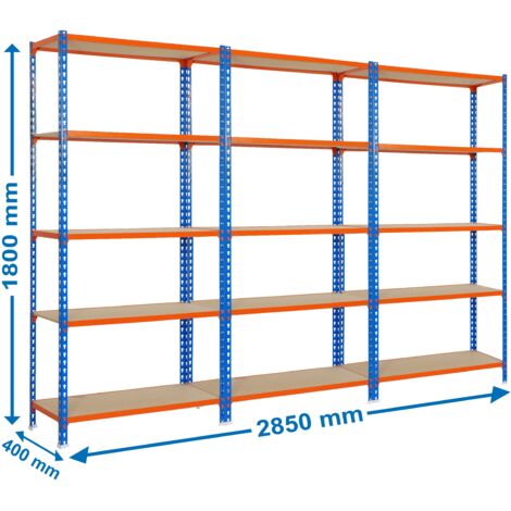 Estantería SIMONCLICK SimonrackPack 3 maderclick 5/400 azul/naranja/madera