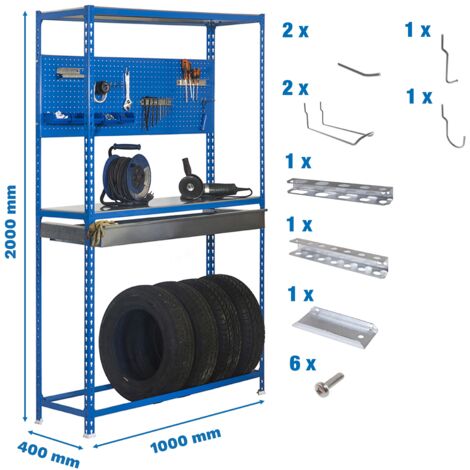 Estantería SIMONRACING Pack box plus 3/400 azul /galvanizada + 9 accesorios