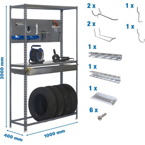 Estantería SIMONRACING Pack box plus 3/400 gris + 9 accesorios