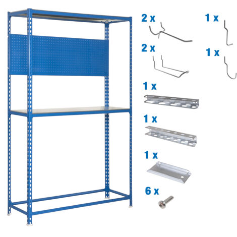 Estantería SIMONRACING Pack megaplus 3/400 azul /galvanizada + 9 accesorios