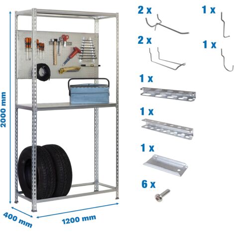 Estantería SIMONRACING Pack megaplus 3/400 galvanizada + 9 accesorios