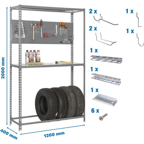 Estantería SIMONRACING Pack megaplus 3/400 gris + 9 accesorios