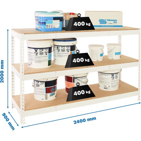 Estantería SIMONRACK Simonforte 2409-3 chipboard blanco/madera
