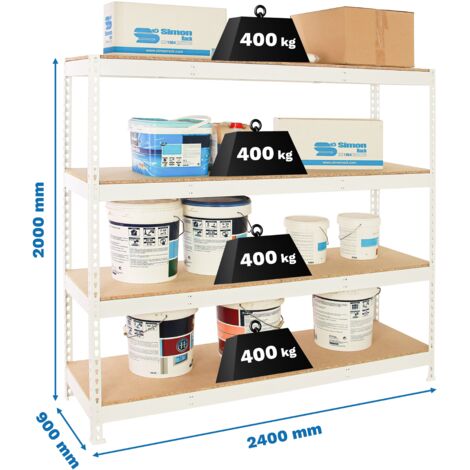 Estantería SIMONRACK Simonforte 2409-4 chipboard blanco/madera
