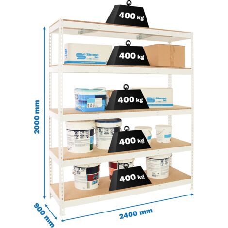 Estantería SIMONRACK Simonforte 2409-5 chipboard blanco/madera