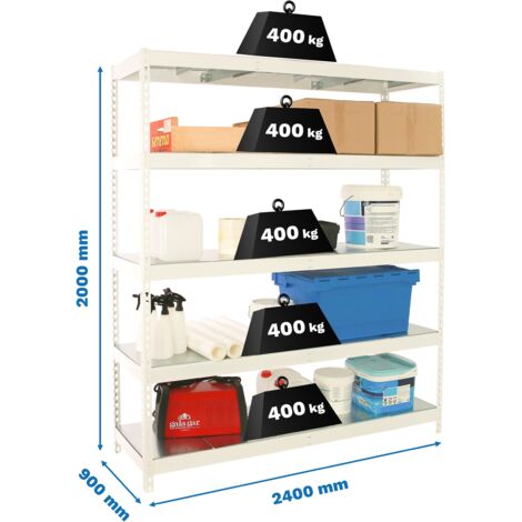 Estantería SIMONRACK Simonforte 2409-5 metal blanco/galva