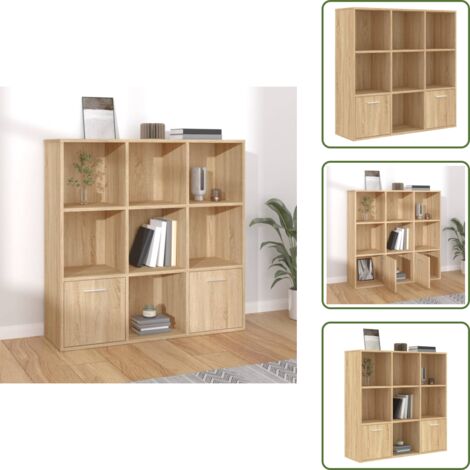 Estantería Sonoma - vidaXL Estantería madera contrachapada color roble Sonoma 98x30x98cm - Estantería decorativa