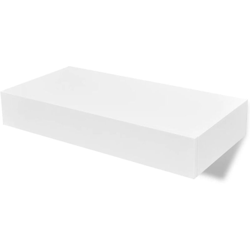 

vidaXL Estante de Pared Flotante con Cajón Blanco 2 Unidades 48 cm - Blanco