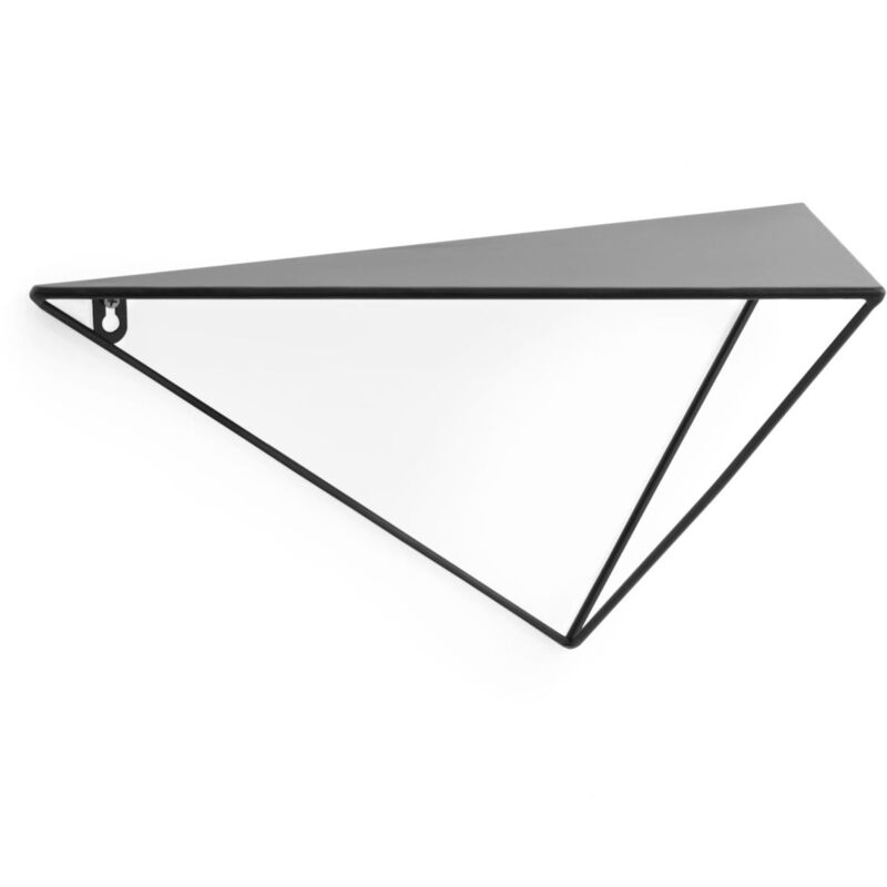 

Kave Home - Estante de pared Teg triangular 40 x 20 cm de acero en negro