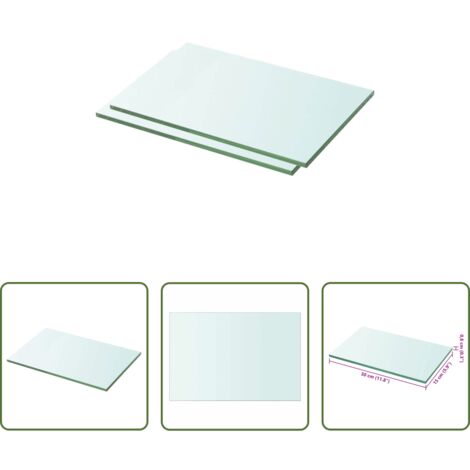 Estantería transparente -  Estantes 2 unidades panel de vidrio transparente 30x15 cm