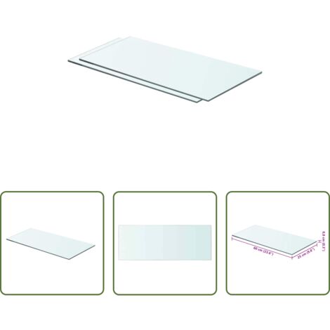Estantería transparente -  Estantes 2 unidades panel de vidrio transparente 60x25 cm