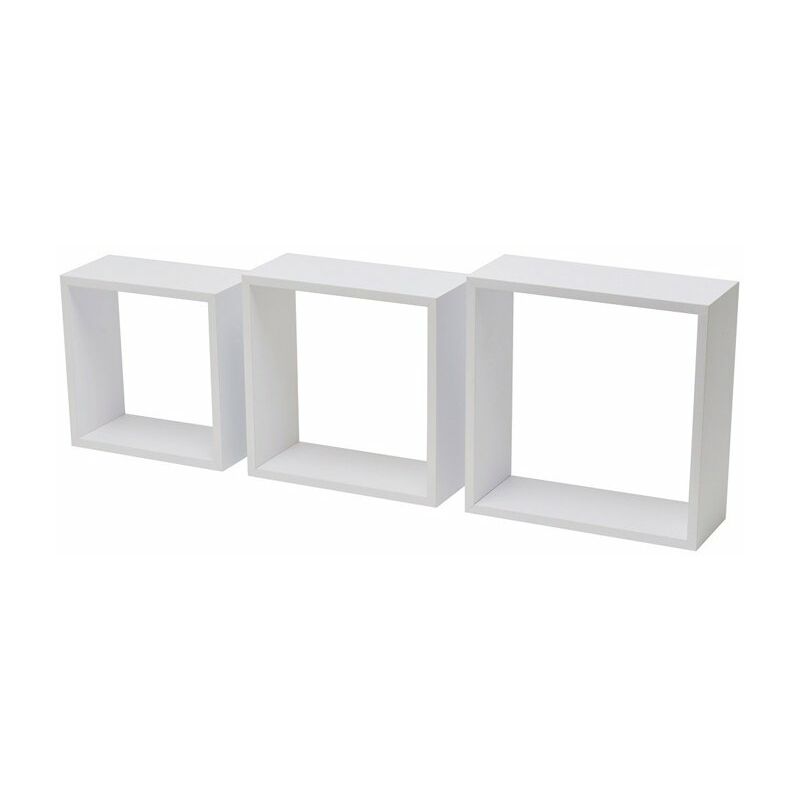 

Fepre - Estantería triple estantes forma de cubo Color BLANCO