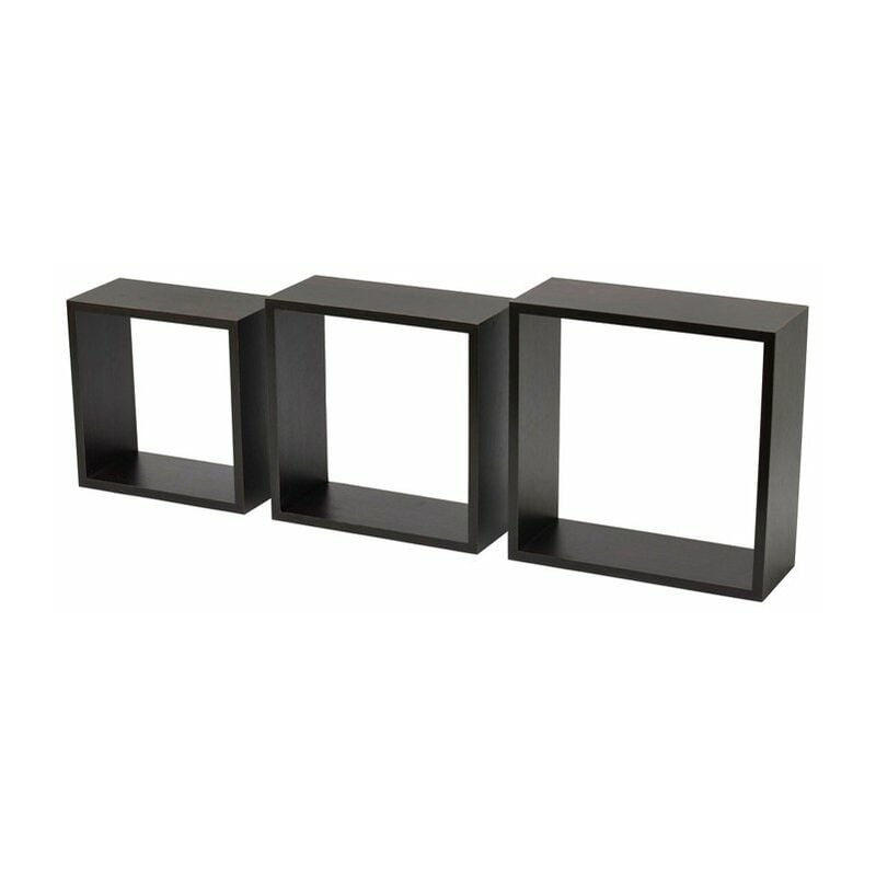 

Fepre - Estantería triple estantes forma de cubo Color WENGUE