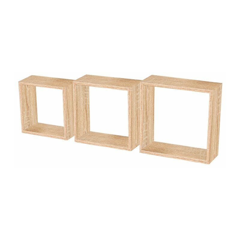 

Fepre - Estantería triple estantes forma de cubo Color ROBLE BLANCO