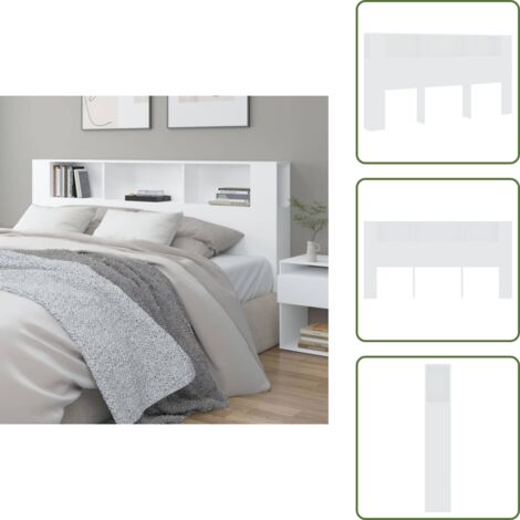 Estantería - vidaXL Mueble cabecero blanco 200x18,5x104,5 cm - Muebles blancos