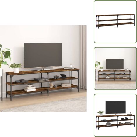 Estantería - vidaXL Mueble de TV madera contrachapada roble ahumado 160x30x50 cm - Mueble vintage
