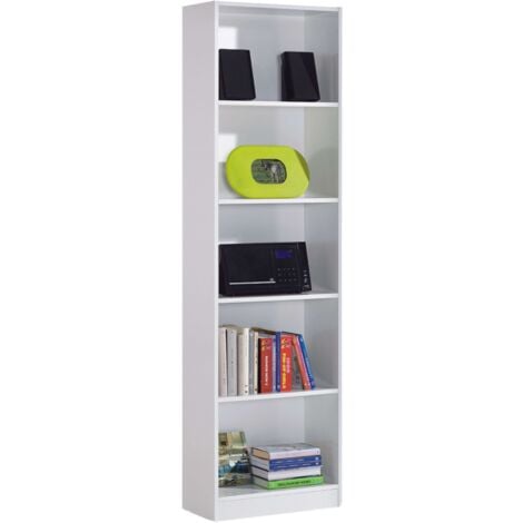 Estantería y Librería Juvenil Dormitorio Infantil I-Joy Melamina Color Blanco 52x180x25 cm