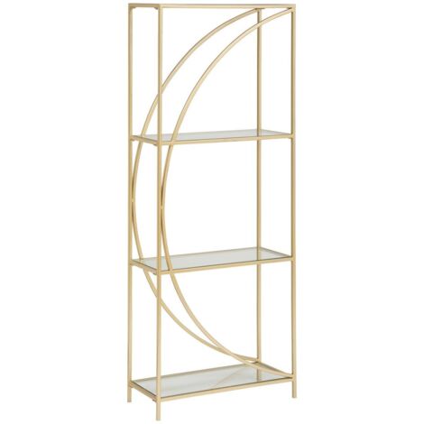 EstanteríaArtif Metal y cristal templado - dorado - 56x151 -5 cm - Atmosphera créateur d'intérieur