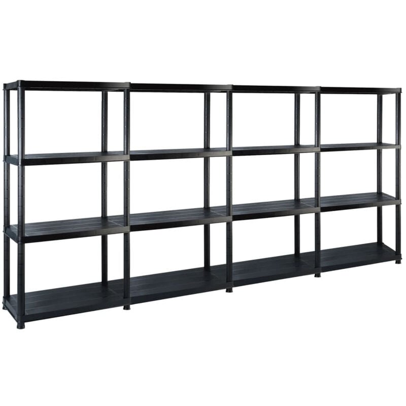 

Estanterias almacenaje 4 niveles plastico negro 244x30,5x130 cm