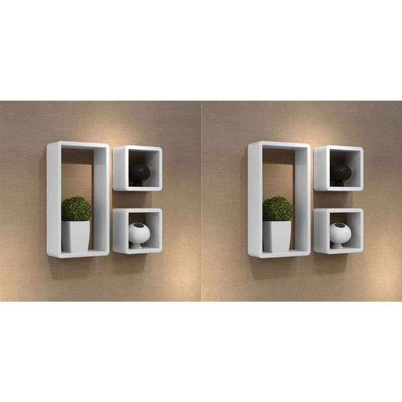

Estanterias de cubos para pared 6 unidades blanco