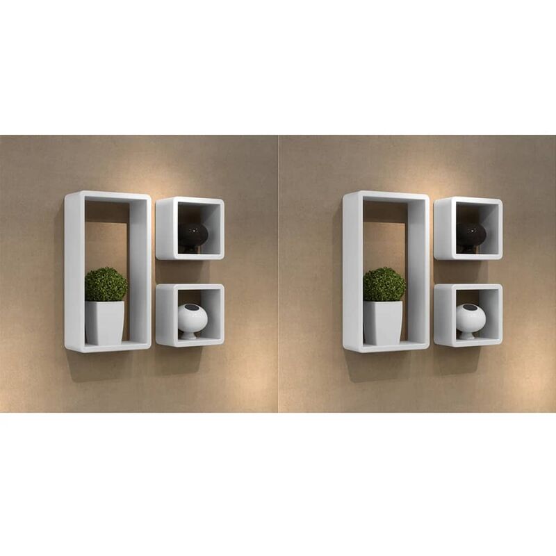 

Estanterías de cubos para pared 6 unidades blanco