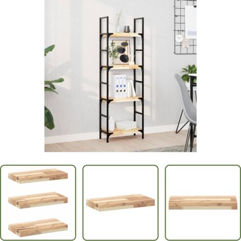 Estanterías de madera -  Estantes flotantes 3 uds madera acacia sin tratar 40x20x4 cm