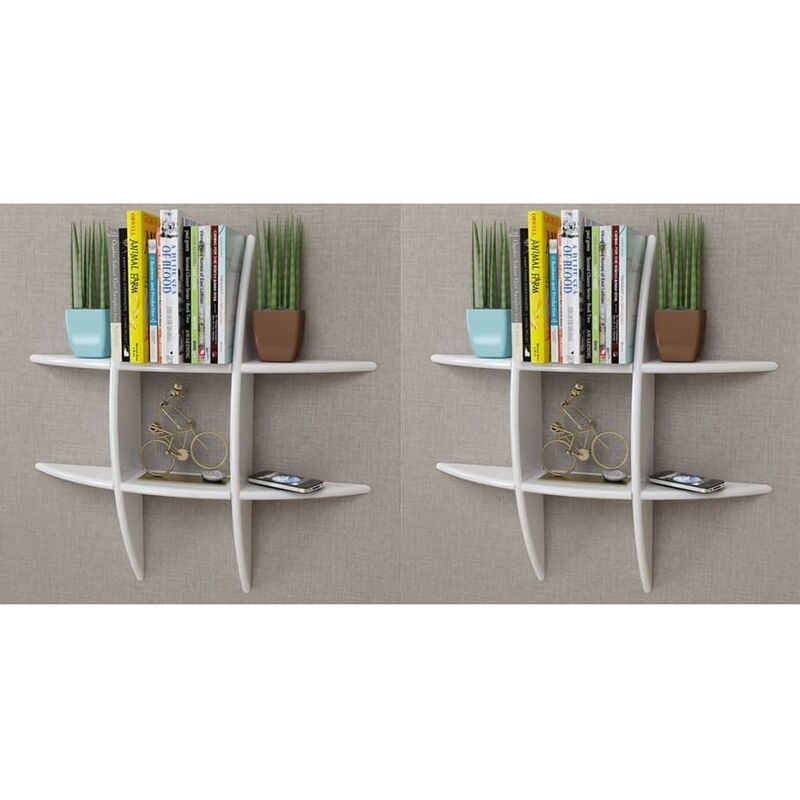 

Happyshopping - Estanterias de pared 2 unidades blanco