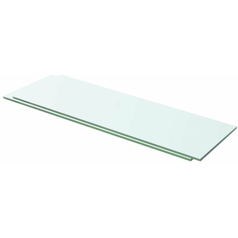 

Estantes 2 unidades panel de vidrio transparente 60x15 cm
