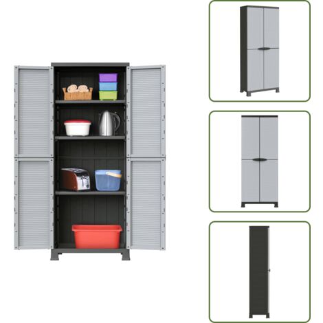 Estantes ajustables - vidaXL Armario de plástico 68x39x171,5 cm - Armario para oficina