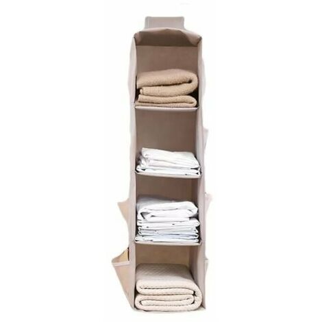 Estantes colgantes de almacenamiento, 4 compartimentos Estantes colgantes estante colgante de tela para la habitación de los niños-columna de almacenamiento también para el pasillo o el dormitorio, Gr