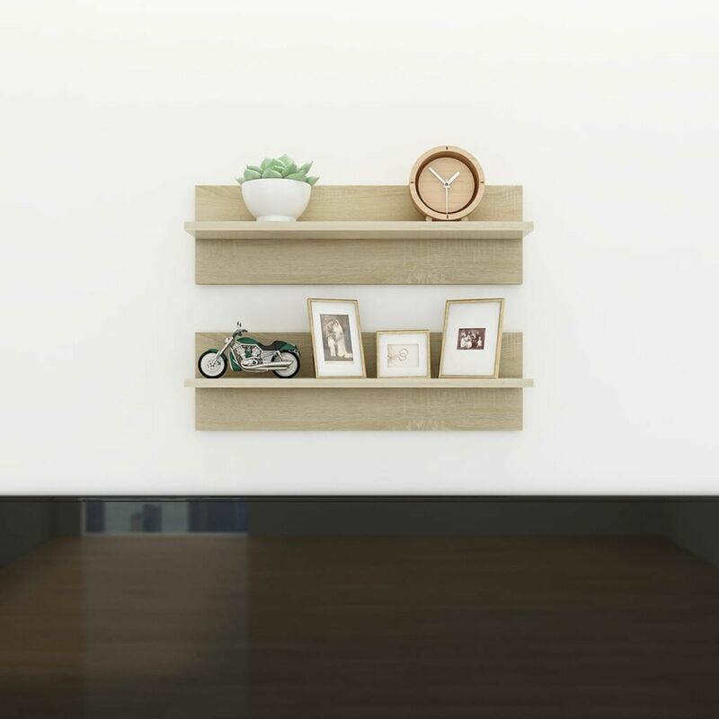 

Estantes cubo pared 2 uds color roble Sonoma 60x11,5x18 cm