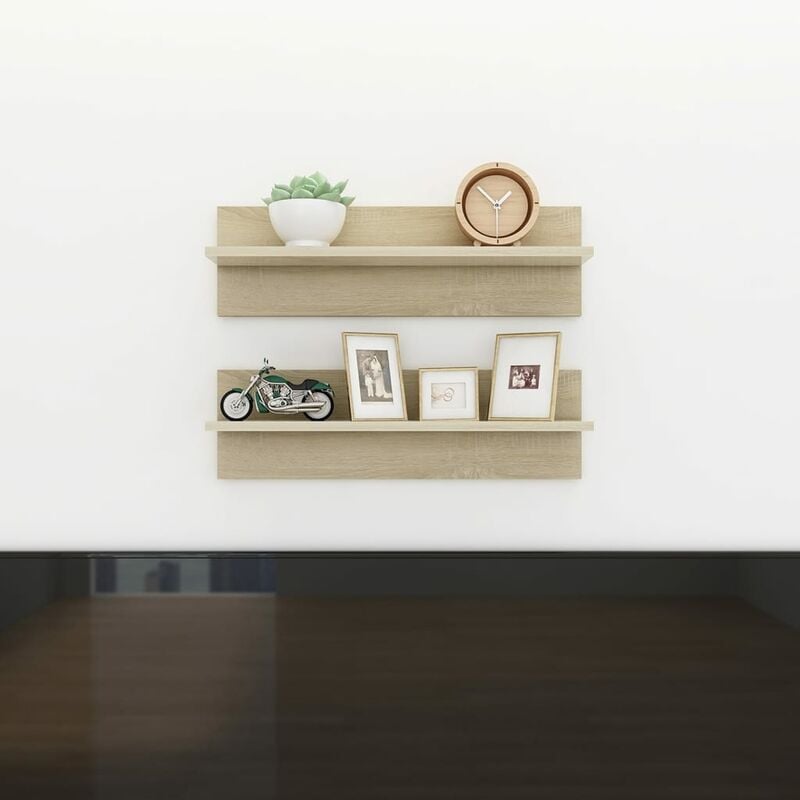 

Estantes cubo pared 2 uds color roble Sonoma 60x11,5x18 cm